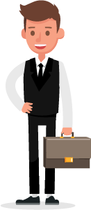 happy employee with briefcase