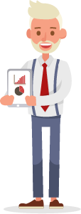 smiling man holding chart
