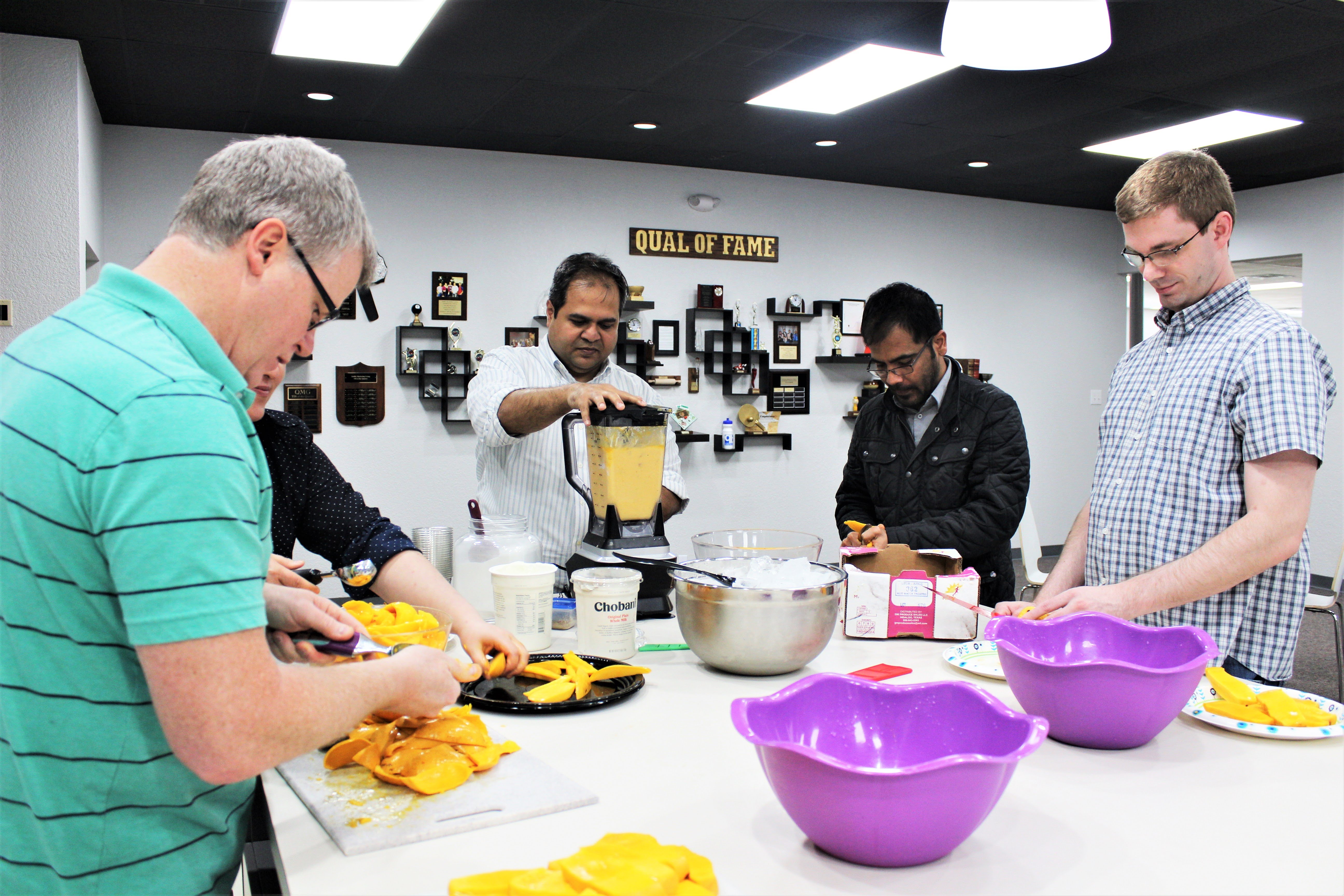 IT department making mango lassis
